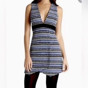 Bcbgeneration Academy Blue Comb Mini Dress Sleeveless Women Size 6